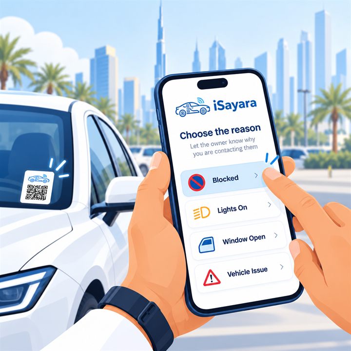 A person choosing a vehicle alert reason in iSayara