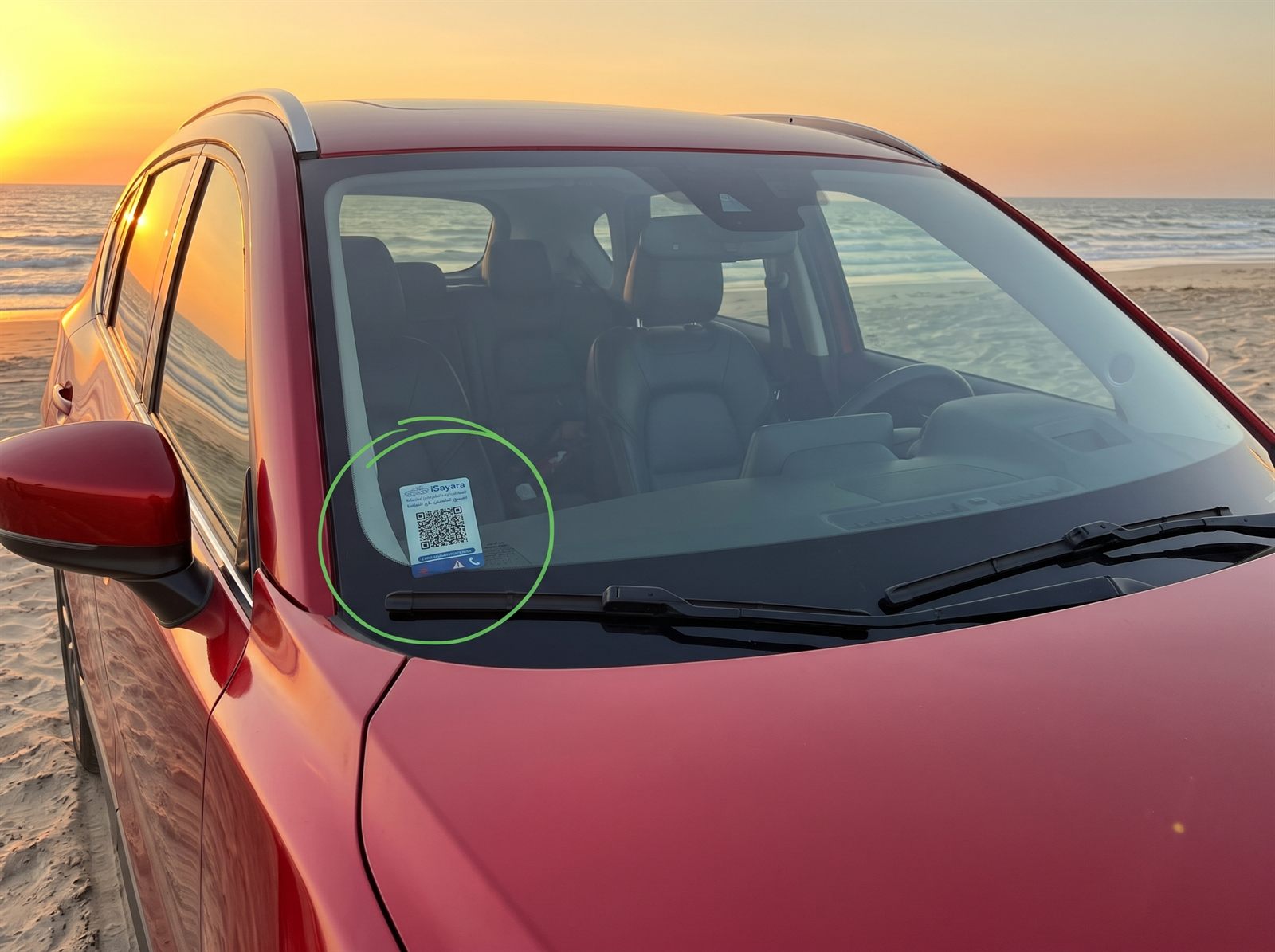 iSayara sticker displayed on a founding driver's car
