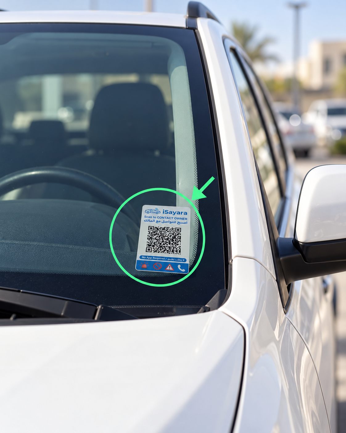 iSayara sticker displayed on a founding driver's car