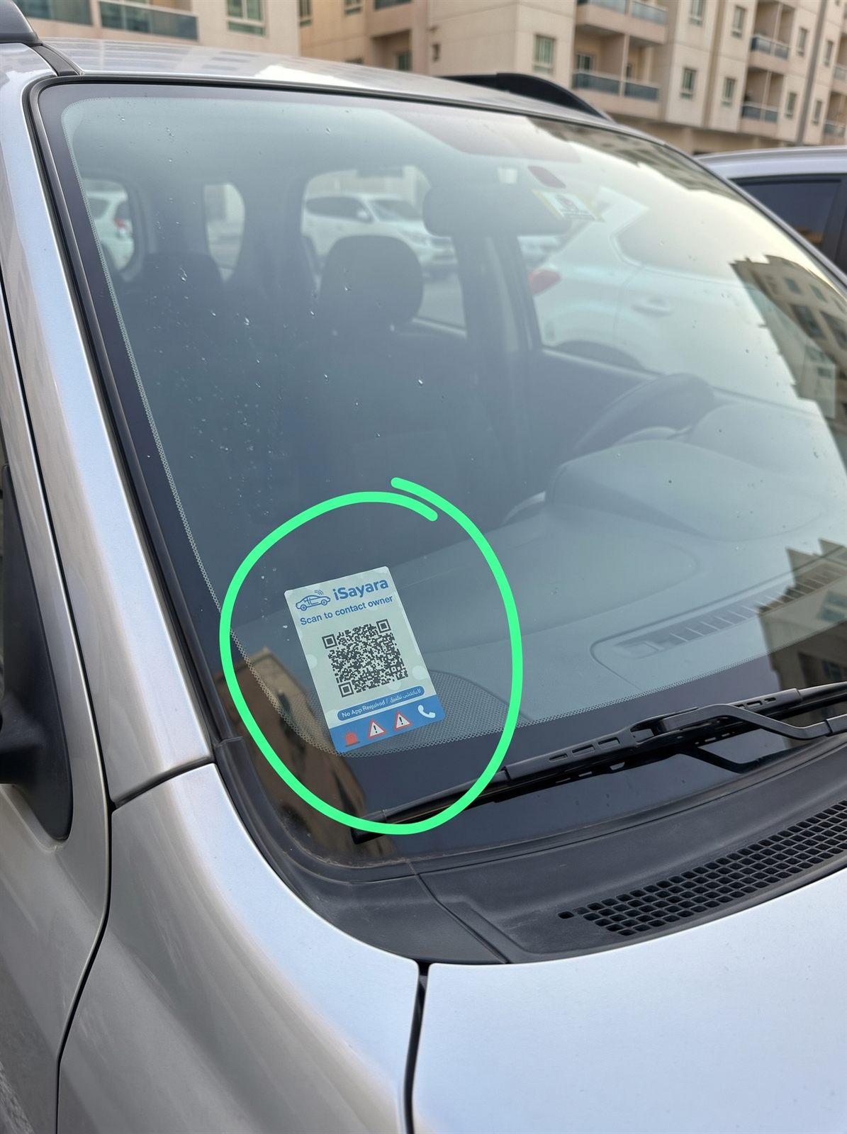 iSayara sticker displayed on a founding driver's car